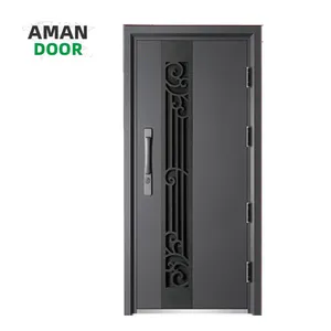 阿曼门土耳其现代豪华设计智能锁入口前装甲安全钢门