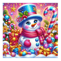 Ever Moment Kit d'art de peinture diamantée 5D DIY pour la fête de Noël, motif Bonhomme de neige, mosaïque diamantée, décoration murale, ASF3081