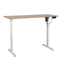 Bureau assis-debout motorisé moderne pour le télétravail, 3 segments, cadre noir, hauteur réglable, bureau debout motorisé automatique