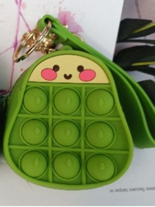 Hot Selling Avocado Shaped Convenient Silicone Coin Purse Storage Bag Headphone Bag With Stress Relieving <b>Bubble</b> Toy - Product Image 5
