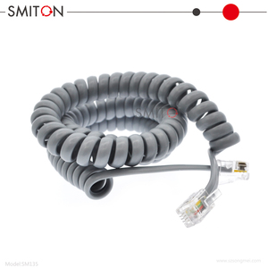 Câble téléphonique enroulé RJ9 noir de 2 m 3 m, câble spiralé 4P4C, cordon de combiné téléphonique - Product Image 4