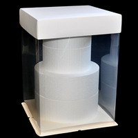 Boîte à gâteaux transparente transparente avec ruban pour pâtisseries Boîtes cadeaux transparentes avec couvercle pour fête de mariage et affichage de cadeaux