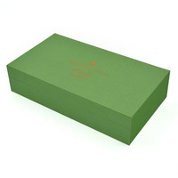 Boîte cadeau rigide verte personnalisée, boîte en carton rigide de luxe avec plateau intérieur, ensemble cadeau pour thé/aliments/cosmétiques, laminage mat, dorure à chaud
