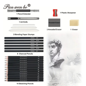 Panwenbo – Kit <span class=keywords><strong>de</strong></span> Crayons à <span class=keywords><strong>Dessin</strong></span> en Bois Personnalisable (29/33/44 Pièces) – Outils Professionnels pour l'Art et le Croquis – Vente en Gros - Product Image 5