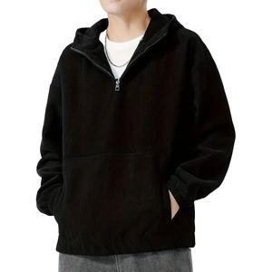 ผู้ผลิตออกแบบโลโก้ตามสั่ง มีกระเป๋า ซิปครึ่งตัว รับผลิตเสื้อฮู้ดดี้สตรีทแวร์คุณภาพสูงจากโรงงาน ฮู้ดดี้โอเวอร์ไซส์สำหรับผู้ชาย - Product Image 2