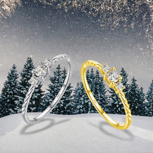 Anillo de Diamantes CZ Radiantes Clásico para Mujer SPJ, Plata de Ley 925 Pura con Rodio, Joyería para Fiesta de Compromiso, Boda, Navidad de Invierno - Product Image 3