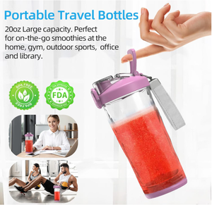 20oz Portable Smoothie Maker Blender Cup USB Rechargeable Juicer Mini Electric Blender for Fruit Juice Ice Crush On The Go - Product Image 6