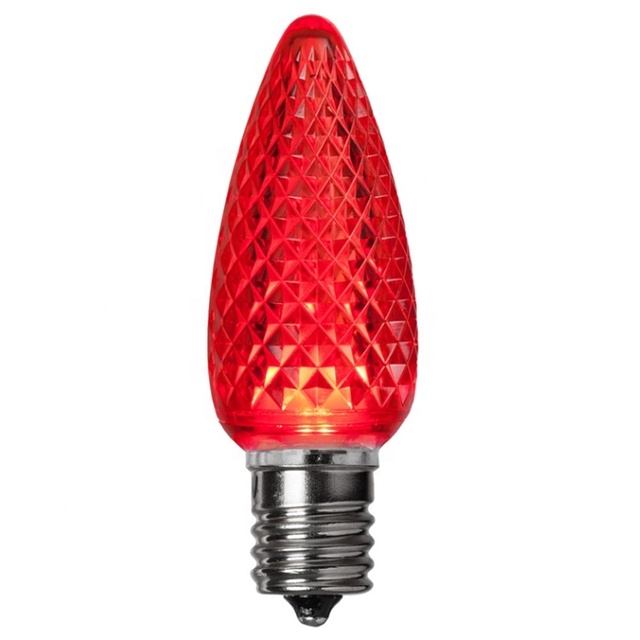 High Lumens Replacement Red LED C9 Faceted Christmas Light Bulbs E17 Intermediate Base on Sale
