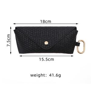 Portable PU Leather Eyeglass Case with Carabiner Eyewear Holder Sunglasses Pouch Jewelry <b>Storage</b> <b>Box</b> for Travel - Product Image 6