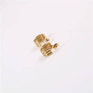 Boucles d'oreilles Huggie en acier inoxydable, larges <span class=keywords><strong>Huggies</strong></span> modernes <span class=keywords><strong>couches</strong></span> or, tendance - Product Image 3