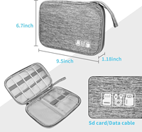 Tas penyimpanan perjalanan, tas penyimpanan dengan penutup ritsleting, Organizer poli tahan air untuk kotak penyimpanan Disk U Hard Drive kabel