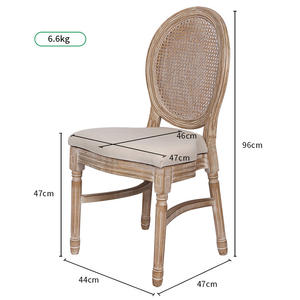 Prezzo all'ingrosso a buon mercato francese <span class=keywords><strong>Rattan</strong></span> posteriore in legno pila sedia da pranzo in legno massello impilabile Hotel matrimonio sedia Louis per eventi - Product Image 3