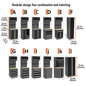 Tủ dụng cụ gara JZD giá rẻ, làm bằng thép kim loại, có ngăn kéo, bàn làm việc kèm dụng cụ - Product Image 3