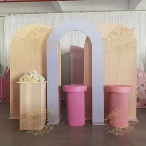 Großhandel Freiluft-Möbel Veranstaltungen weiß PVC Hochzeit-Bogen Kulisse Lichtbank PVC Bühne Kulisse für Hochzeit Dekoration
