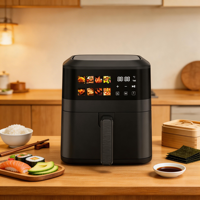 Appareils de cuisine à commande numérique personnalisés, friteuse à air domestique, faible bruit, protection de sécurité, multifonctionnelle, électrique
