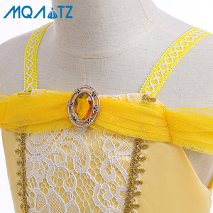Vestido de princesa amarillo para niñas, disfraces para fiesta de Halloween, disfraces de Cosplay para niñas, vestidos de princesa para carnaval - Product Image 5