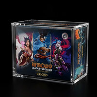 Boîte de présentation en acrylique pour booster box League of Legends Riftbound avec couvercle magnétique et protection UV