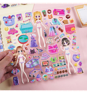 Autocollants décoratifs 3D double couche de personnages de dessins animés pour enfants, autocollants de déguisement de princesse pour filles, artisanat DIY pour enfants - Product Image 4