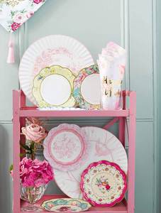 Assiettes en papier jetables rondes de 7 pouces à thème floral CMYK de qualité exceptionnelle, style moderne, très vendues pour les baby showers - Product Image 2