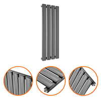 Radiateur ovale horizontal gris anthracite, design moderne, décoratif, luxueux