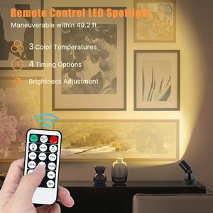 Lot de 2 spots d'intérieur à intensité variable avec minuterie et télécommande, éclairage LED 3W, 3000K/4000K/5000K réglable - Product Image 3