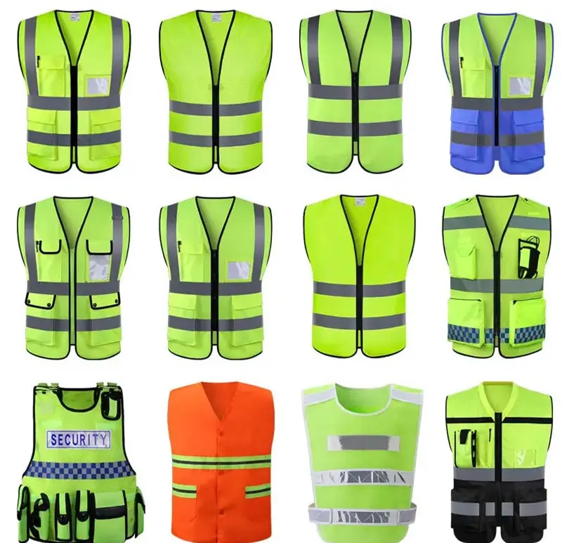 hot sale various styles High-reflective safety vest logo red mesh reflective vest