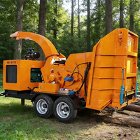 Broyeur de bois à chenilles auto-alimenté, déchiqueteur horizontal pour palmiers, broyeur de bois à succès