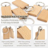 Vente en gros de supports vierges en bois pour gravure personnalisée, 5,9x3 cm, durables, écologiques, en forme de rectangle, pour porte-clés, étiquettes de clés et cadeaux DIY