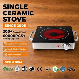 Cuisinière infrarouge portable à brûleur unique 1300W, plaque chauffante électrique sans rayonnement, commande par bouton, compatible avec tous les ustensiles de cuisine - Product Image 1