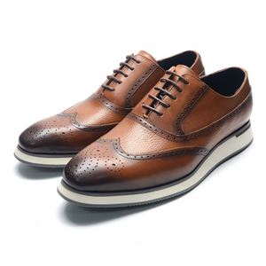 Men's Business Casual <b>Shoes</b> Custom-Made Wholesale Price Luxurious Dress <b>Shoes</b> Lace-Up Hand-Carved Breathable <b>Height</b> <b>Increasing</b> - Product Image 2