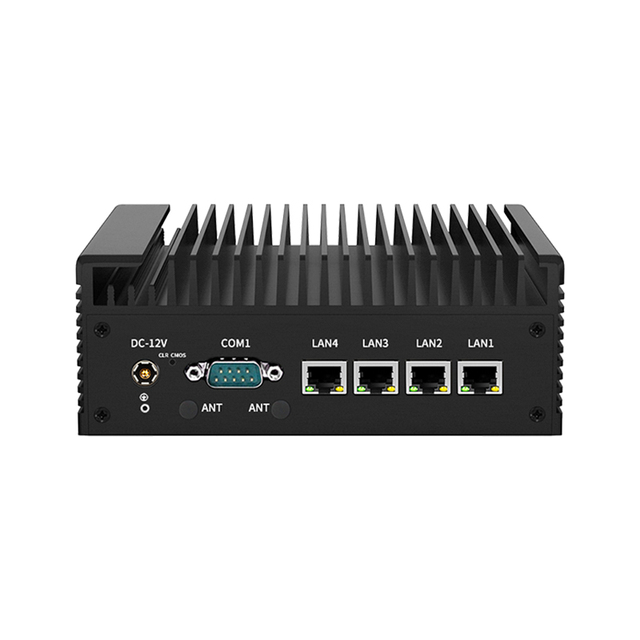 Barebone Fanless Industrial 4LAN 6USB 2HDMI 2COM RJ45 Gigabit N100 Mini PC Intel I3/i5/i7 Industrial Computer