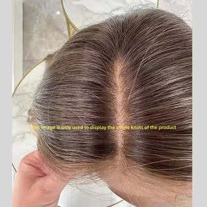 Offerta all'ingrosso: Topper in pizzo HD 6x7, 7x7, 8x8 con <span class=keywords><strong>capelli</strong></span> umani vergini europei biondo balayage scuro e rivestimento in seta diamantata, per uso quotidiano da donna - Product Image 4