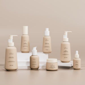 60ml 120ml 250ml bouteille de luxe en plastique PET <span class=keywords><strong>beige</strong></span> pompe à lotion bouteille cosmétique transparente 100ml 150ml emballage de lotion en stock - Product Image 1