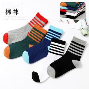 Calcetines de algodón peinado suave a rayas de colores personalizados OEM <span class=keywords><strong>para</strong></span> bebés, niños pequeños, y niños/as, calcetines escolares de algodón <span class=keywords><strong>para</strong></span> niños/as. - Product Image 2