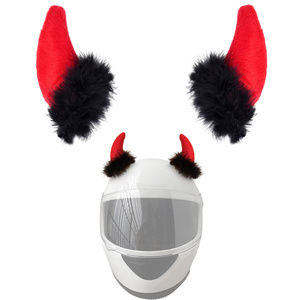 Kích Thước Miễn Phí Red Devil Sừng Cho Trẻ Em Trượt Tuyết Xe Máy & Xe Đạp Phụ Kiện Điều Kiện Mới Xe Máy Mũ Bảo Hiểm Sừng Giáng Sinh Halloween - Product Image 1