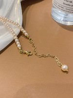 Collier ras du cou coréen en perles d'eau douce avec nœud papillon pour femme, idéal pour les mariages