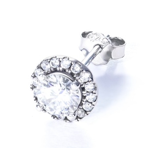 ต่างหูเพชรโมอิสซาไนต์เงินแท้ 925 สไตล์มินิมอลยอดนิยม ขายดี ได้รับการรับรองจาก GRA - Product Image 1