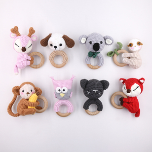 Clip per Ciuccio con Catena, Braccialetto da Dentizione, Giocattolo Morbido a Forma di Animale all'Uncinetto, Sonaglio per Neonati, Anello Massaggiagengive, <span class=keywords><strong>Regalo</strong></span> per Baby Shower - Product Image 2