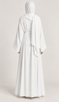 Ensemble Abaya deux pièces uni EVE YJE117, robe longue à manches longues pour femmes musulmanes modestes, pour la prière quotidienne et les mariages