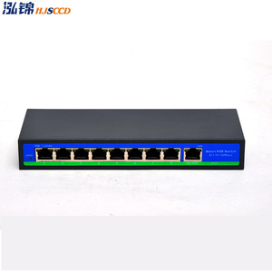 Commutateur PoE HJSCCD 9 ports 8x1000Mbps RJ45 Réseau d'entreprise avec protection contre les surtensions Alimentation 48V - Product Image 1