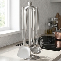 Ensemble d'ustensiles de cuisine en acier inoxydable 304, 6 pièces, kit d'outils de cuisson, spatule, louche, écumoire, cuillère à pâtes, cuillère ajourée