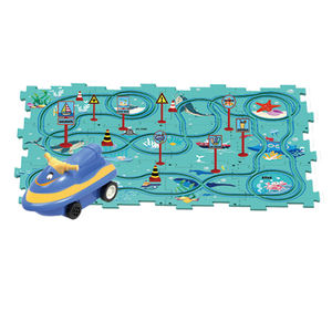 Jouet d'assemblage de voiture d'avion électrique, <span class=keywords><strong>Puzzle</strong></span> de dinosaure, jouet de voiture de Rail - Product Image 2