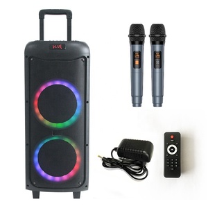 GY5051Btスピーカーエクストラベース、アンプ内蔵デュアル8インチ屋外カラオケスピーカー、ワイヤレスマイク付きファミリーKtvパーティー用 - Product Image 1