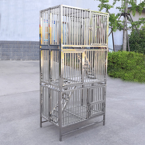 3 capas hogar mascota hábitat gato Villa casas jaula Metal grande Acero inoxidable gato jaula Animal sostenible botón 2 uds - Product Image 3