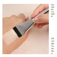 Set Kuas Makeup Foundation Ultra Tipis dengan Gagang Plastik, Bulu Sintetis, Ringan, untuk Kulit Nude, Concealer, Bukan Bedak