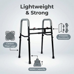 Aide à la marche pliable 45 cm, hauteur réglable, durable, facile à utiliser, pour la réadaptation des personnes âgées - Product Image 3
