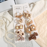Lot de 10 attaches pour cheveux en peluche avec nœuds, petits ours et fleurs, pour bébés filles, accessoires capillaires