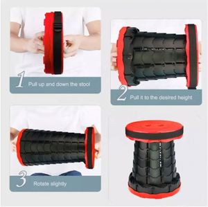 Tabouret pliable télescopique en plastique réglable et robuste pour le camping - Product Image 4