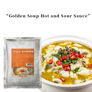 1kg d'assaisonnement pour sauce chinoise, soupe aigre piquante dorée avec poisson mariné, bœuf, ouaouaron, fruits de mer et tofu, emballé dans un sac - Product Image 5