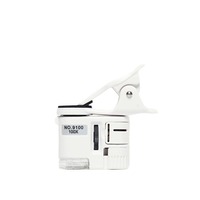 NO.9100-100x Mini Handle Magnifier With Illuminated Lights Led&UV Light Portable Pocket Microscope With Phone Clip